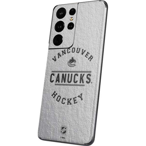 NHL Vancouver Canucks Black Text Galaxy S21 Ultra 5G Skin