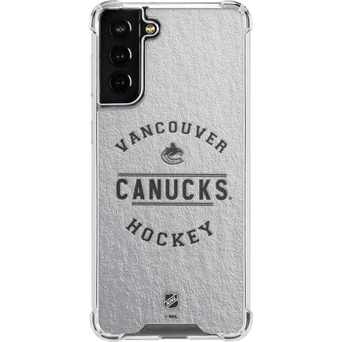 NHL Vancouver Canucks Black Text Galaxy S22 Plus Clear Case