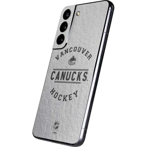 NHL Vancouver Canucks Black Text Galaxy S22 Skin