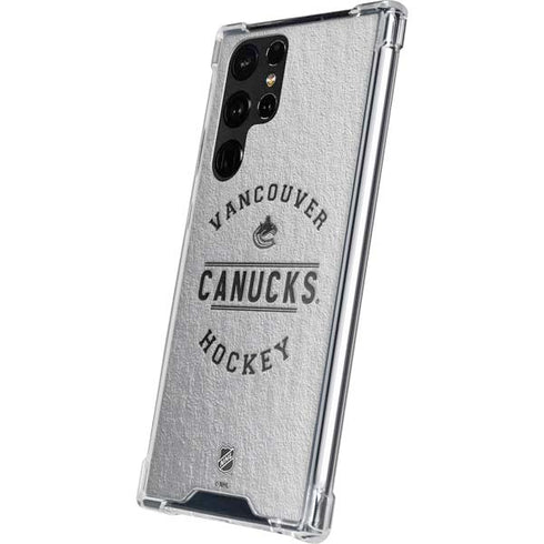 NHL Vancouver Canucks Black Text Galaxy S22 Ultra Clear Case