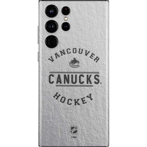 NHL Vancouver Canucks Black Text Galaxy S22 Ultra Skin