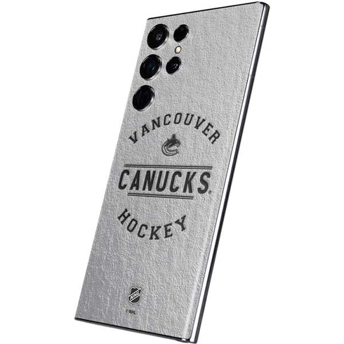 NHL Vancouver Canucks Black Text Galaxy S22 Ultra Skin