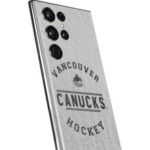 NHL Vancouver Canucks Black Text Galaxy S22 Ultra Skin