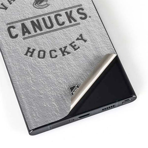 NHL Vancouver Canucks Black Text Galaxy S22 Ultra Skin