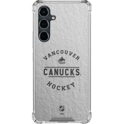 NHL Vancouver Canucks Black Text Galaxy S23 FE Clear Case