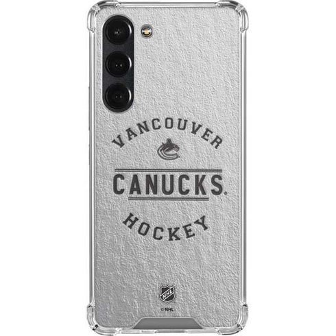 NHL Vancouver Canucks Black Text Galaxy S23 Plus Clear Case