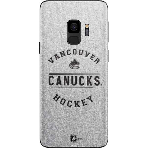 NHL Vancouver Canucks Black Text Galaxy S9 Skin
