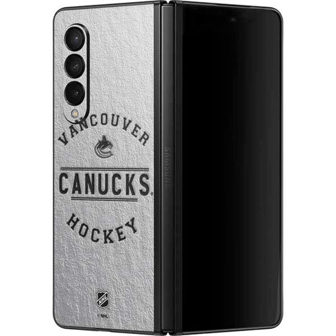 NHL Vancouver Canucks Black Text Galaxy Z Fold3 5G Skin