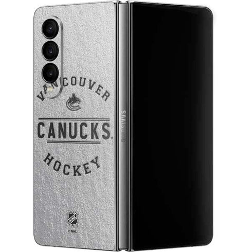 NHL Vancouver Canucks Black Text Galaxy Z Fold4 5G Skin