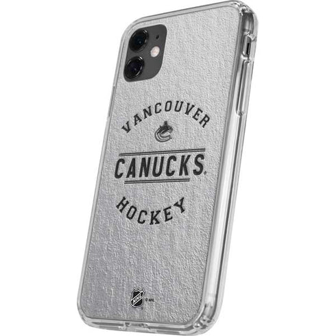 NHL Vancouver Canucks Black Text iPhone 11 Clear Case