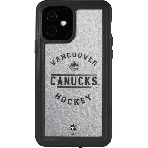 NHL Vancouver Canucks Black Text iPhone 12 Waterproof Case