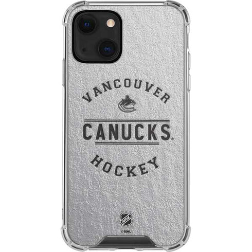 NHL Vancouver Canucks Black Text iPhone 13 Mini Clear Case