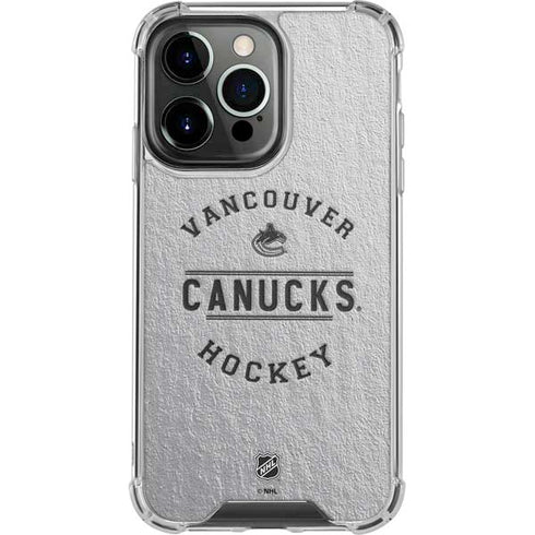 NHL Vancouver Canucks Black Text iPhone 15 Pro Clear Case