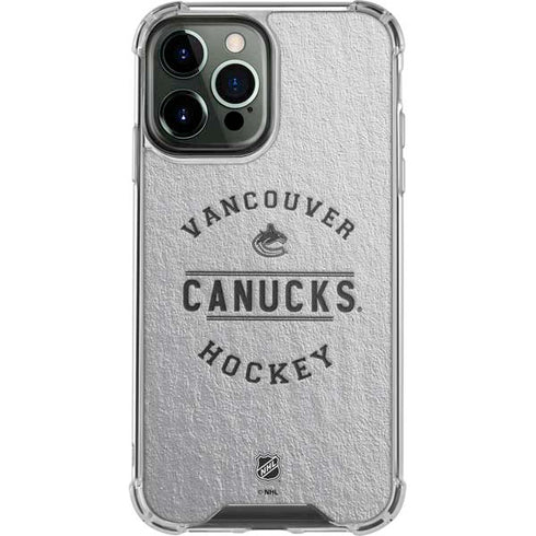 NHL Vancouver Canucks Black Text iPhone 15 Pro Max Clear Case