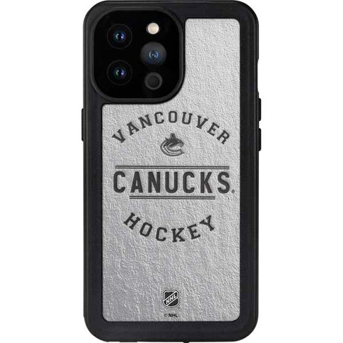 NHL Vancouver Canucks Black Text iPhone 14 Pro Max Waterproof Case