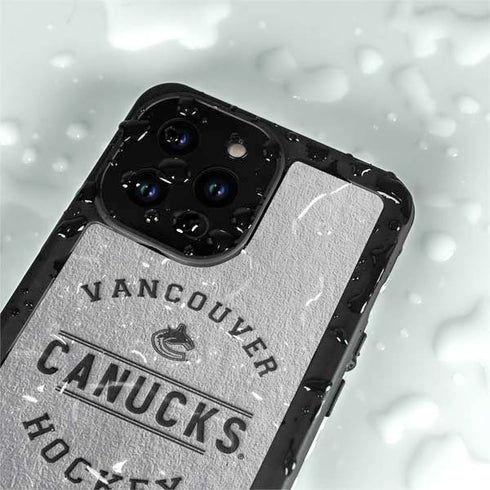 NHL Vancouver Canucks Black Text iPhone 14 Pro Max Waterproof Case