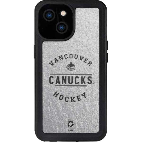 NHL Vancouver Canucks Black Text iPhone 15 Waterproof Case