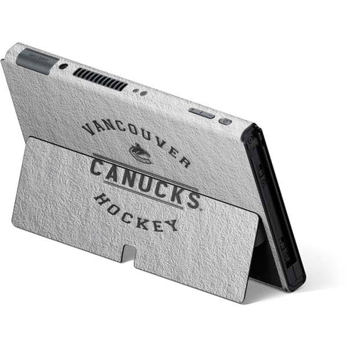 NHL Vancouver Canucks Black Text Nintendo Switch OLED (2021) Skin