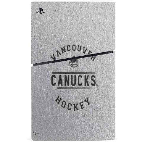 NHL Vancouver Canucks Black Text PS5 Slim Disk Bundle Skin