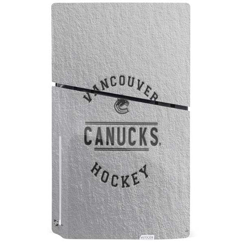 NHL Vancouver Canucks Black Text PS5 Slim Disk Bundle Skin