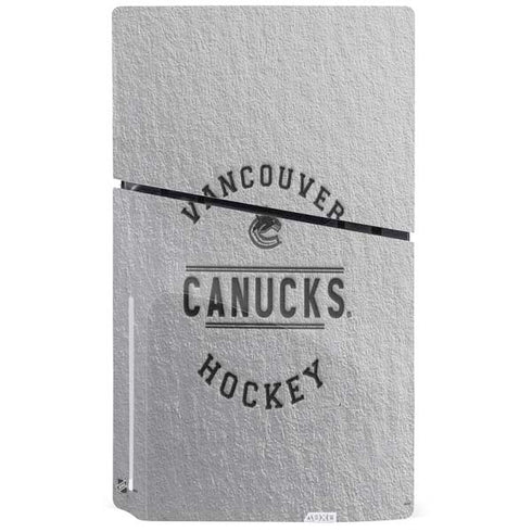 NHL Vancouver Canucks Black Text PS5 Slim Disk Console Skin