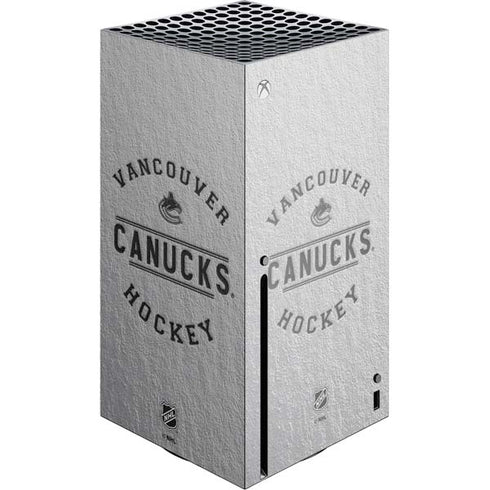 NHL Vancouver Canucks Black Text Xbox Series X Console Skin