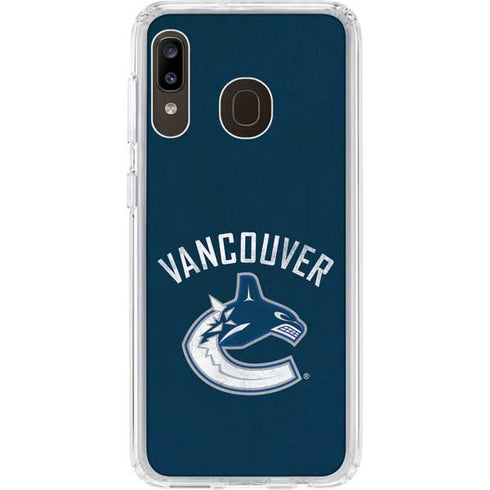 NHL Vancouver Canucks Distressed Galaxy A20 Clear Case