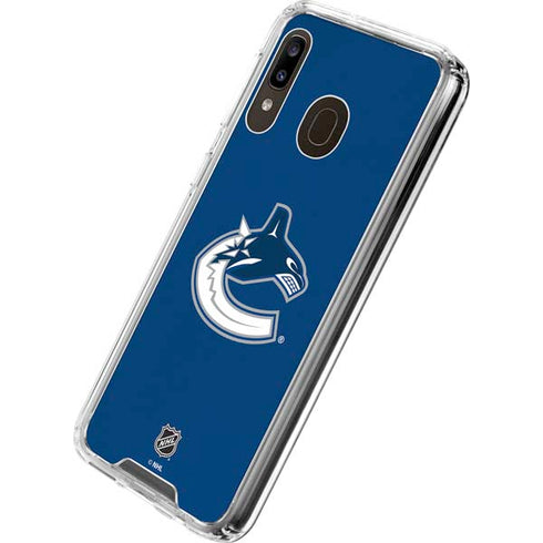 NHL Vancouver Canucks Distressed Galaxy A30 Clear Case