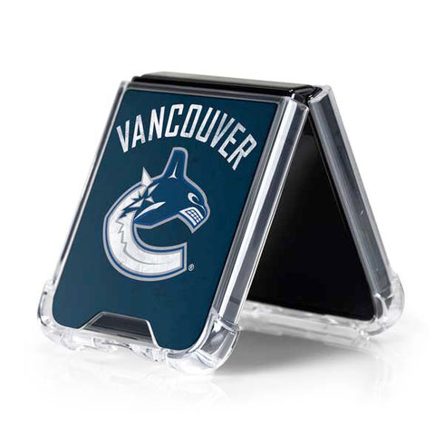 NHL Vancouver Canucks Distressed Galaxy Z Flip5 5G Clear Case