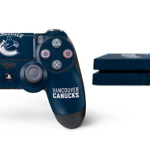 NHL Vancouver Canucks Distressed PS4 Console and Controller Bundle Skin