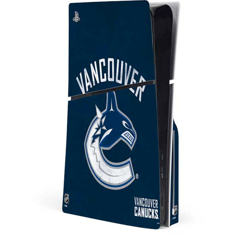 NHL Vancouver Canucks Distressed PS5 Slim Disk Console Skin
