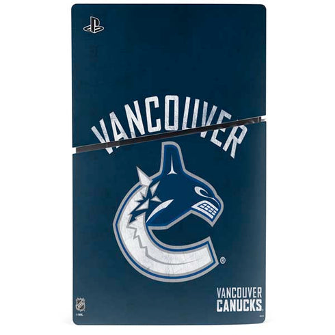NHL Vancouver Canucks Distressed PS5 Slim Disk Console Skin