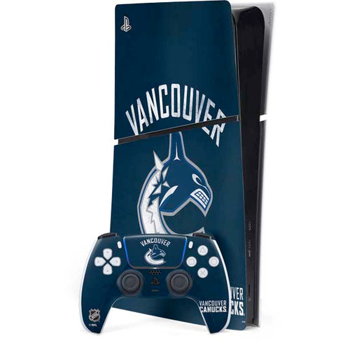 NHL Vancouver Canucks Distressed PS5 Slim Digital Edition Console Skin