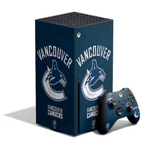 NHL Vancouver Canucks Distressed Xbox Series X Bundle Skin