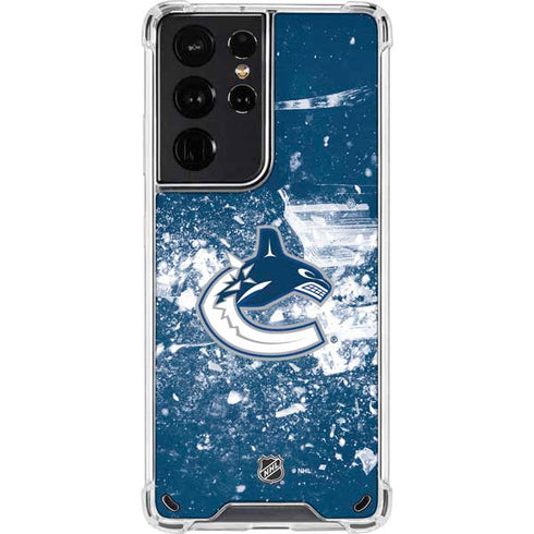 NHL Vancouver Canucks Frozen Galaxy S21 Ultra 5G Clear Case