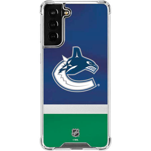 NHL Vancouver Canucks Jersey Galaxy S21 FE Clear Case