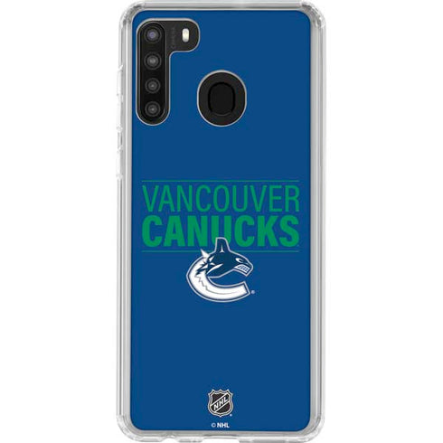 NHL Vancouver Canucks Lineup Galaxy A21 Clear Case