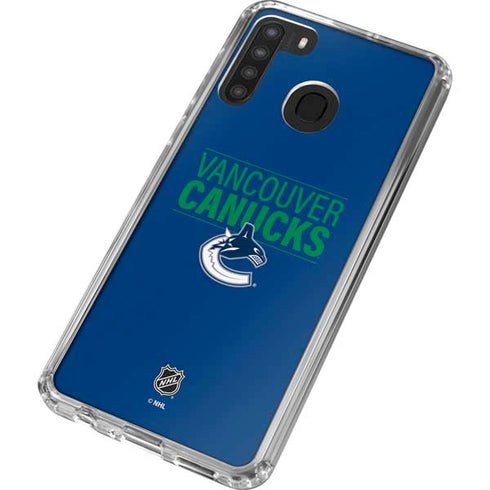 NHL Vancouver Canucks Lineup Galaxy A21 Clear Case