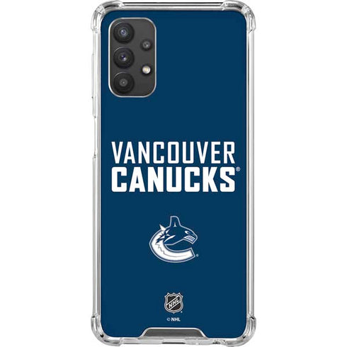 NHL Vancouver Canucks Solid Background Galaxy A32 5G Clear Case