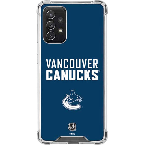 NHL Vancouver Canucks Solid Background Galaxy A72 5G Clear Case