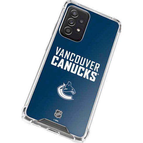 NHL Vancouver Canucks Solid Background Galaxy A72 5G Clear Case