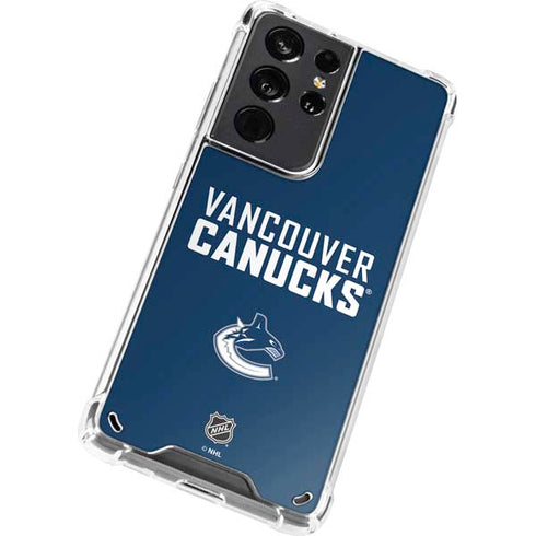 NHL Vancouver Canucks Solid Background Galaxy S21 Ultra 5G Clear Case