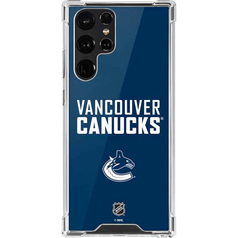 NHL Vancouver Canucks Solid Background Galaxy S22 Ultra Clear Case