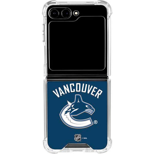 NHL Vancouver Canucks Solid Background Galaxy Z Flip5 5G Clear Case