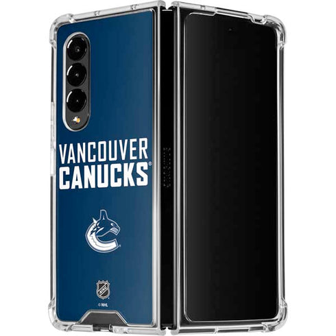 NHL Vancouver Canucks Solid Background Galaxy Z Fold4 5G Clear Case
