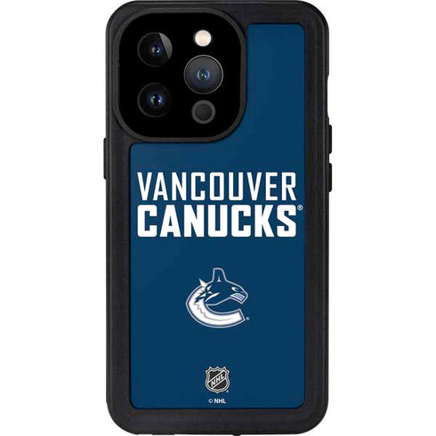 NHL Vancouver Canucks Solid Background iPhone 14 Pro Waterproof Case