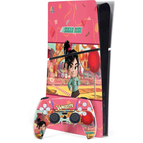 Disney Wreck-it Ralph Vanellope Sugar Rush PS5 Slim Digital Edition Bundle Skin