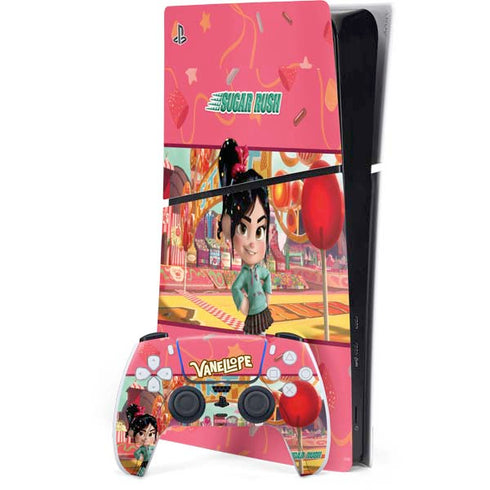 Disney Wreck-it Ralph Vanellope Sugar Rush PS5 Slim Digital Edition Console Skin
