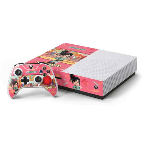 Disney Wreck-it Ralph Vanellope Sugar Rush Xbox One S Console and Controller Bundle Skin