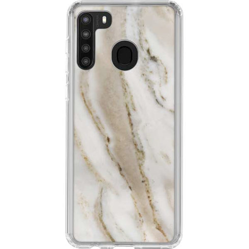 Vanilla Marble Galaxy A21 Clear Case